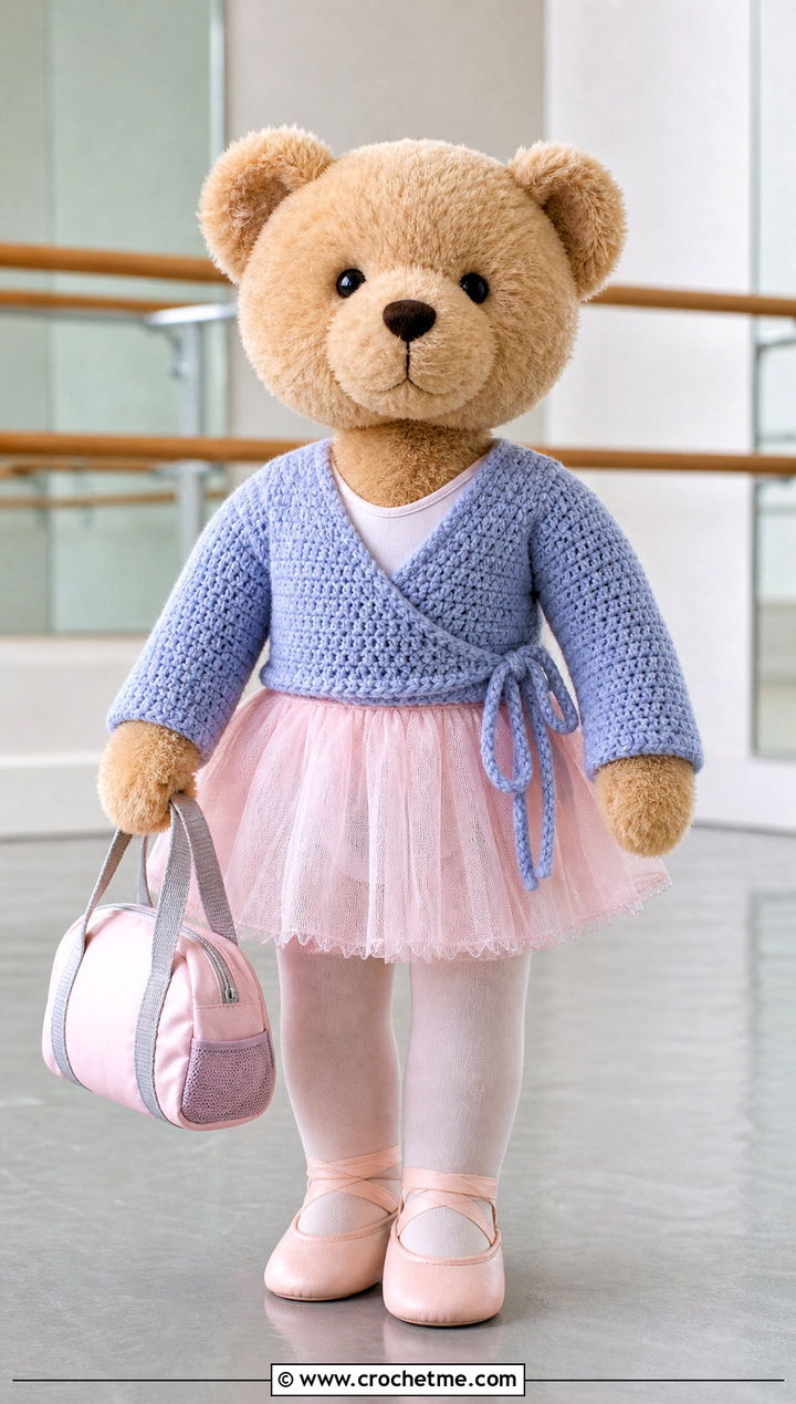 Crochet Ballet Wrap Cardigan With Tulle Skirt - 35 crochet teddy clothes and outfit ideas