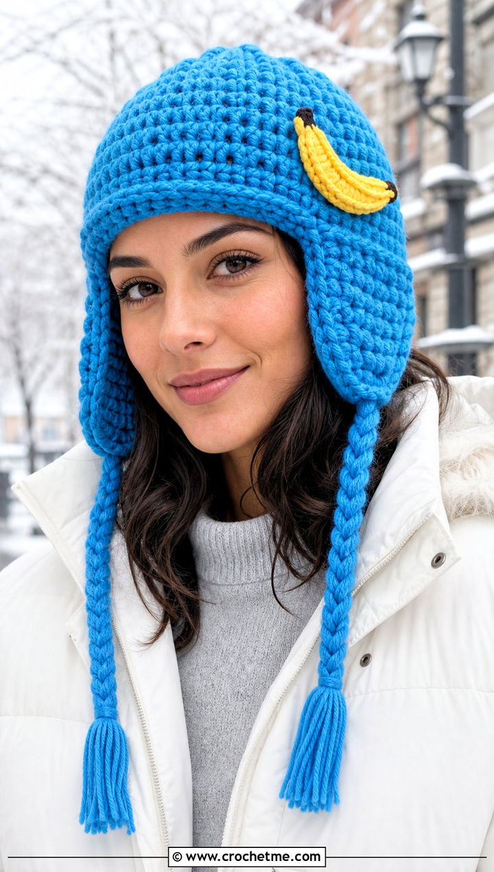 Crochet Banana Trapper Hat With Parka - 30 crochet banana hat outfit ideas