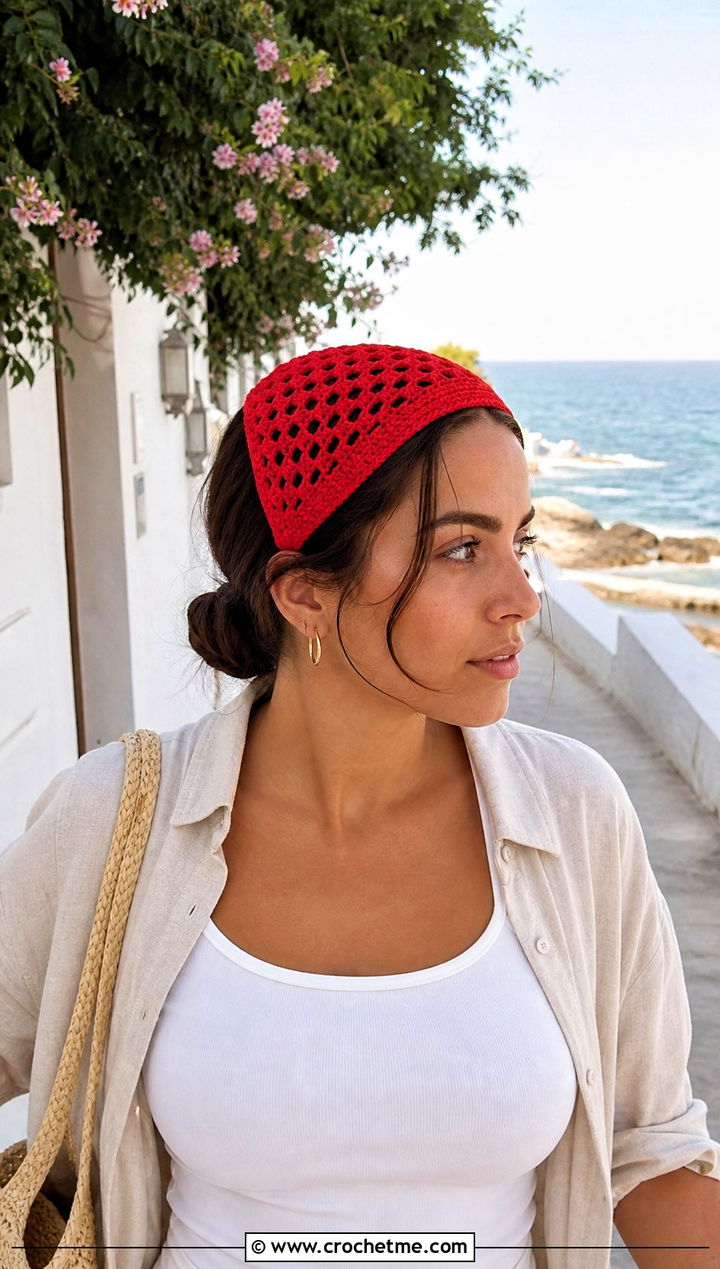 Crochet Bandana Makeup Headband With Tank And Linen Pants - 25 Crochet Makeup Headband outfit ideas
