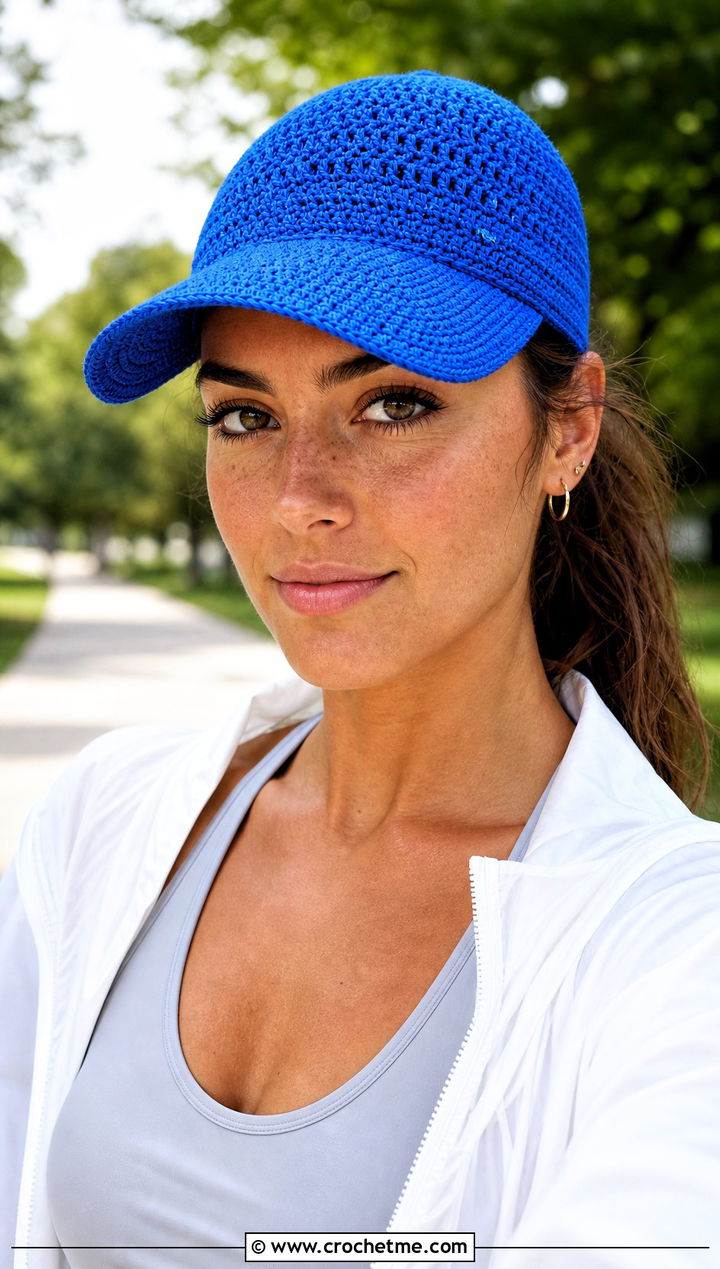 Crochet Baseball Cap With Track Pants - 35 one piece crochet hat outfit ideas
