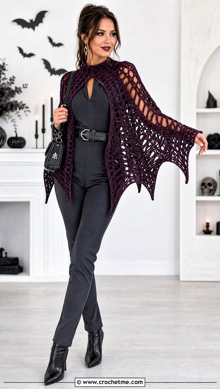 Crochet Bat Wing Shrug Costume - 15 crochet halloween costumes women outfit ideas