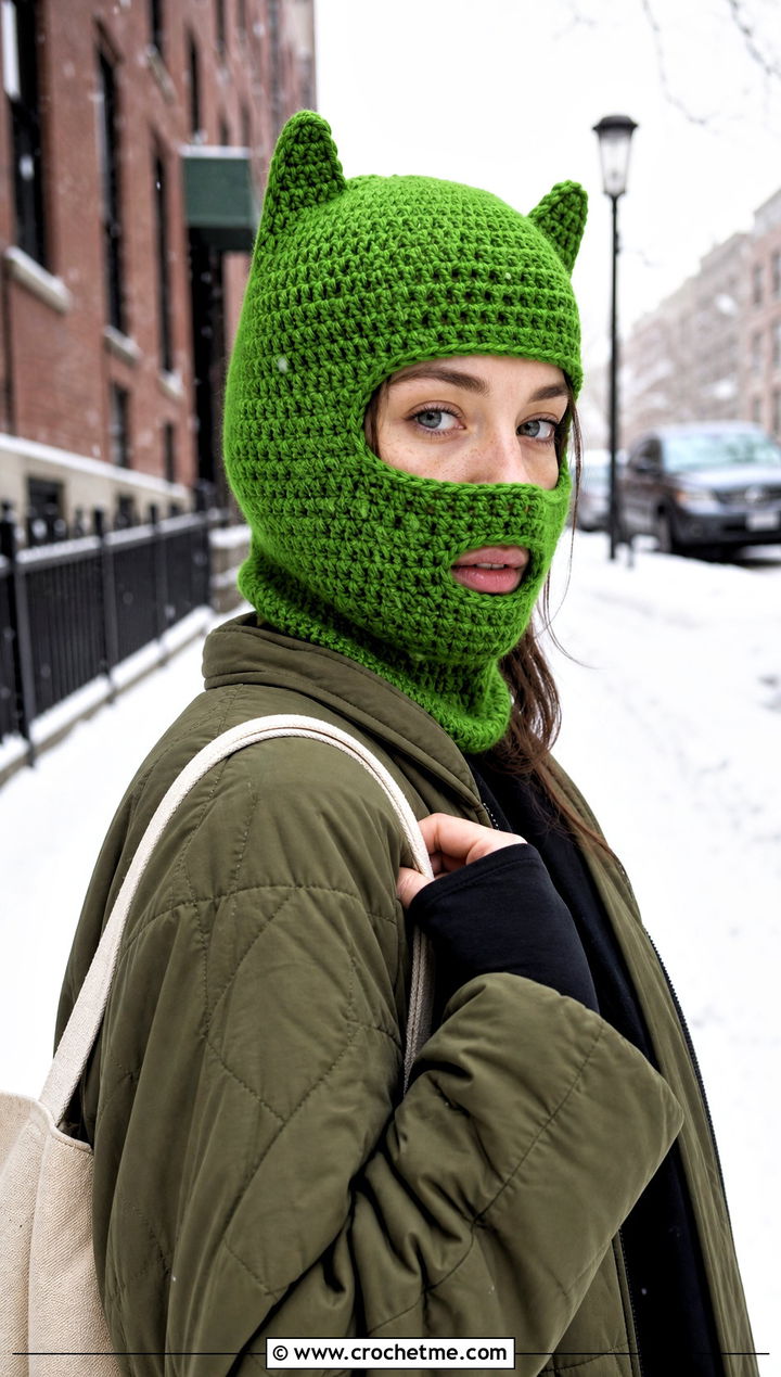 Crochet Batman Balaclava With Quilted Jacket - 35 crochet batman hat outfit ideas