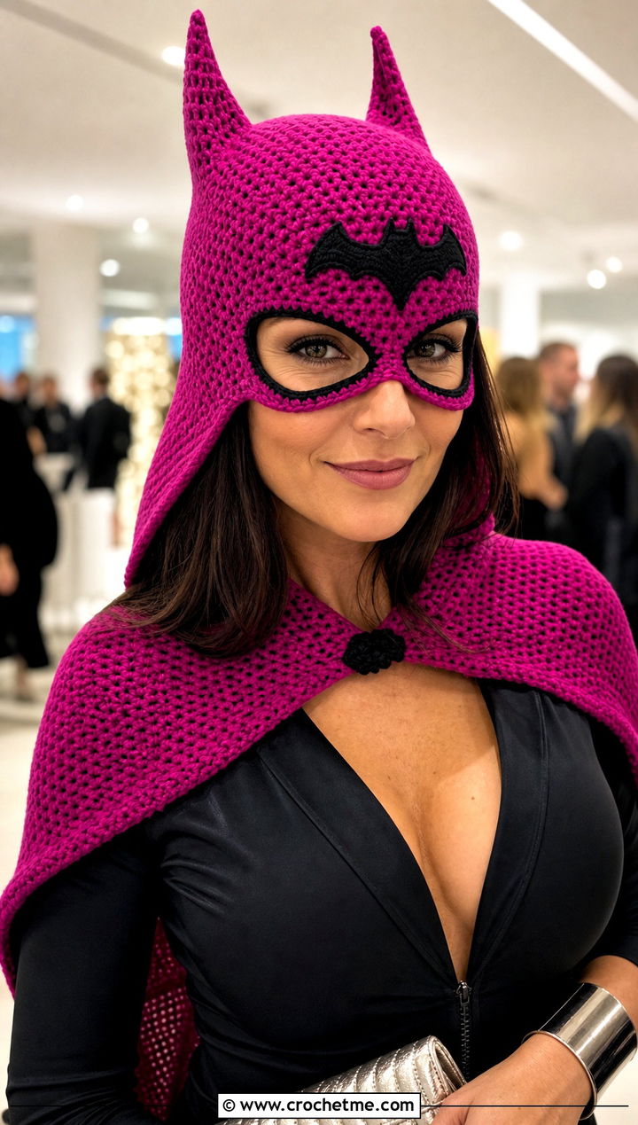 Crochet Batman Cape Hat With Black Jumpsuit - 35 crochet batman hat outfit ideas