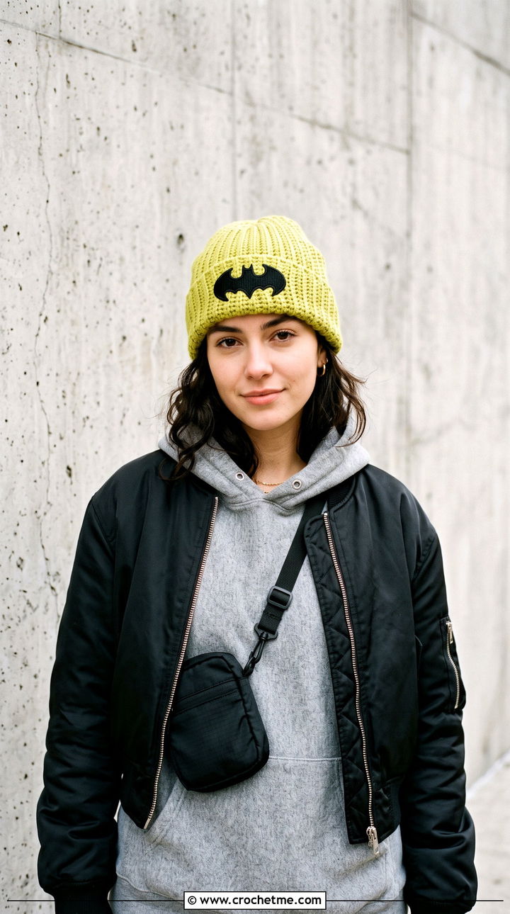 Crochet Batman Fisherman Beanie With Hoodie - 35 crochet batman hat outfit ideas