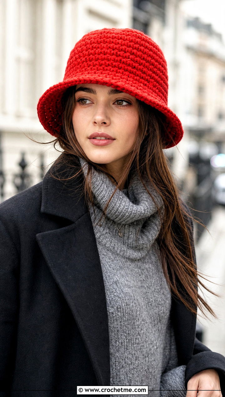 Crochet Bell Hat With Sweater Dress - 35 cute crochet hat outfit ideas