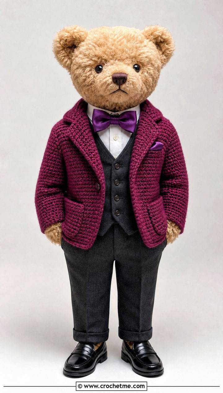 Crochet Blazer With Waistcoat And Trousers - 25 Crochet Stuffie Clothes and outfit ideas