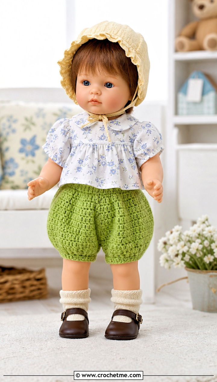 Crochet Bloomers With Smock Blouse - 25 Crochet Small Doll Clothes and outfit ideas