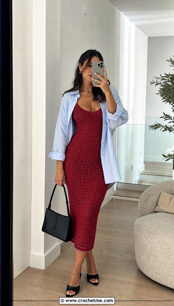 Crochet Bodycon Dress With Oversized Shirt - 30 crochet fancy dress outfit ideas