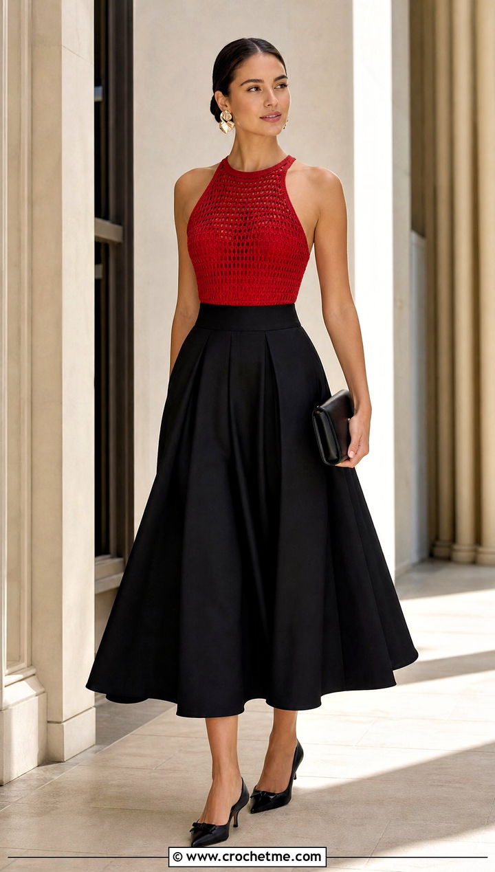 Crochet Bodysuit With Full Midi Skirt - 30 cute crochet clothing and outfit ideas