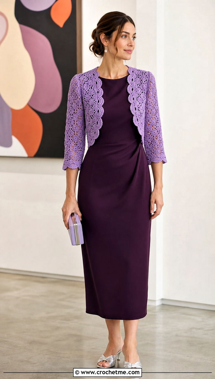 Crochet Bolero With Column Midi Dress - 25 crochet womens clothes and outfit ideas