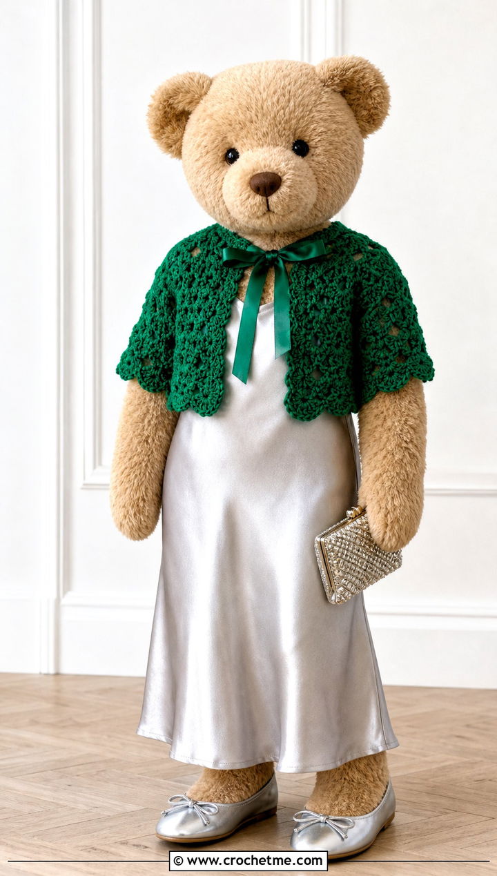 Crochet Bolero With Satin Slip Dress - 35 crochet teddy clothes and outfit ideas