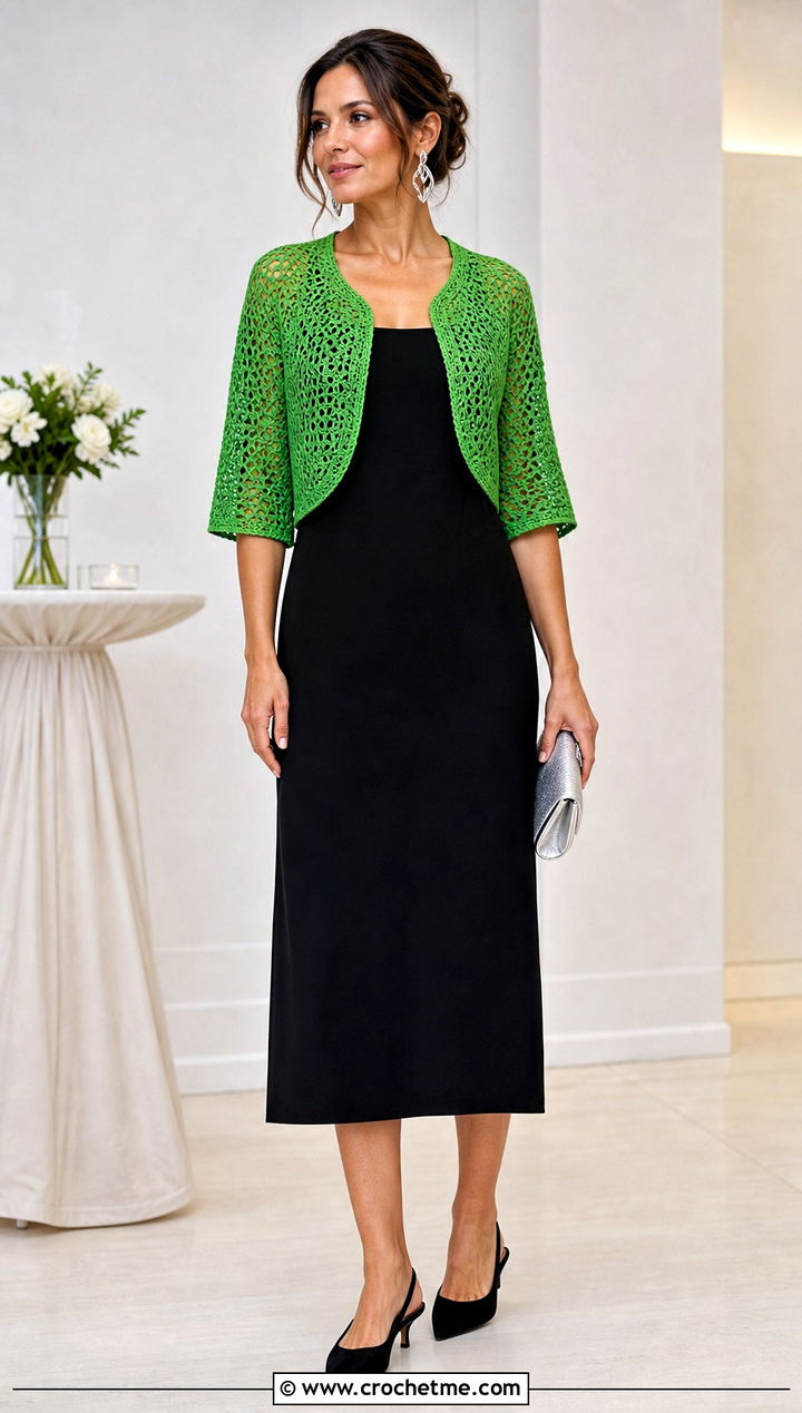 Crochet Bolero With Sleeveless Column Dress - 15 Crochet Diy Clothes Ideas