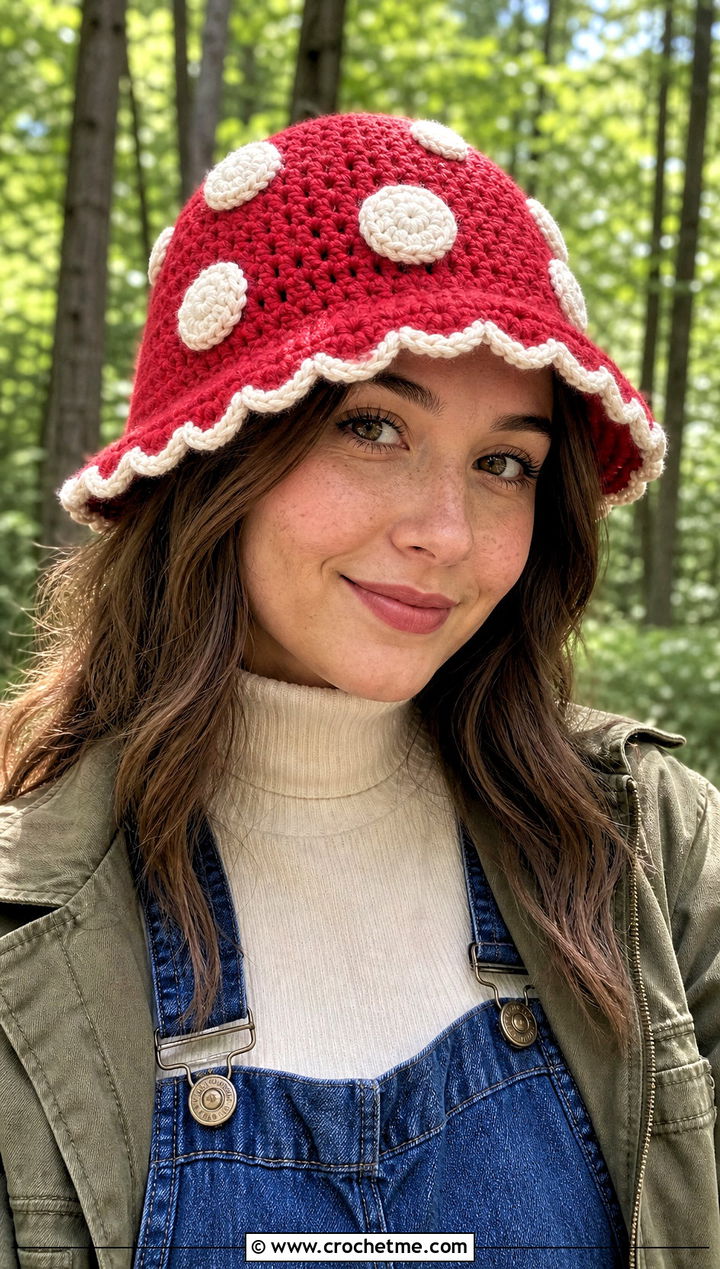 Crochet Bucket Hat Mushroom Outfit - 30 crochet halloween outfit ideas