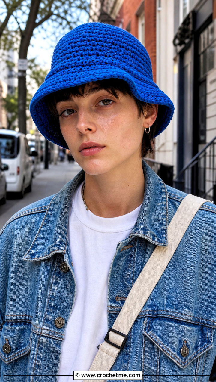 Crochet Bucket Hat With Baggy Jeans Outfit - 25 Unisex Crochet Hat outfit ideas
