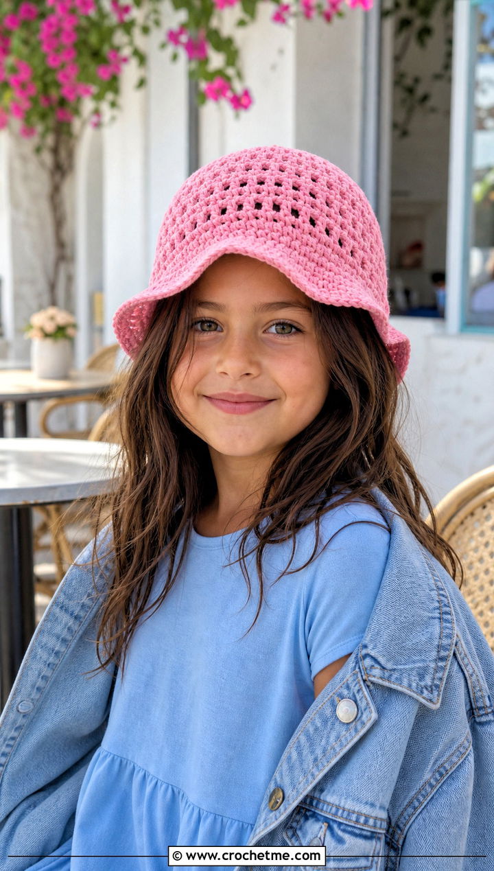 Crochet Bucket Hat With T Shirt Dress - 25 crochet childs hat outfit ideas