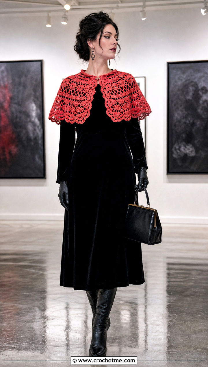 Crochet Capelet Gothic Countess Outfit - 30 crochet halloween outfit ideas
