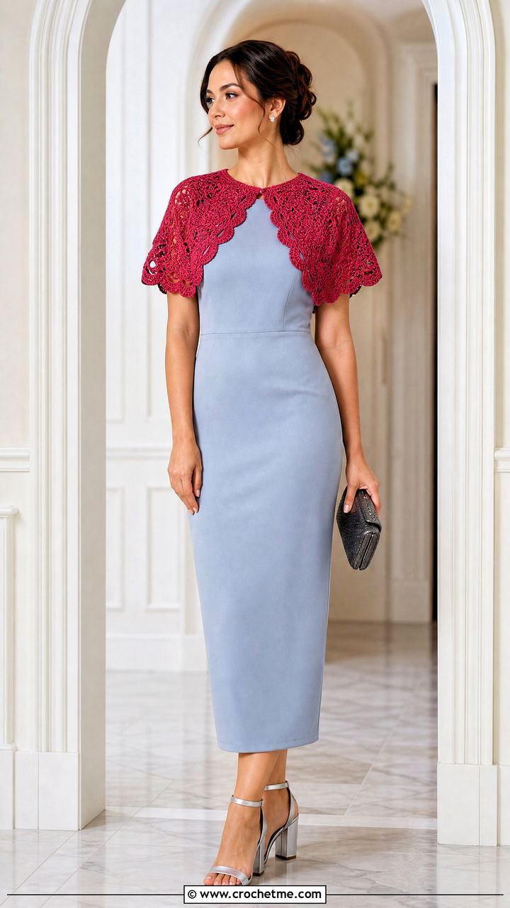 Crochet Capelet With Column Dress - 35 easy crochet clothes and outfit ideas