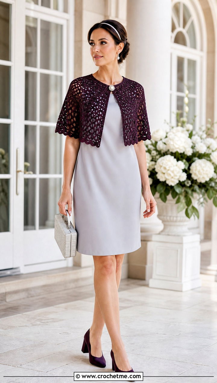 Crochet Capelet With Shift Dress - 25 coquette crochet clothes and outfit ideas