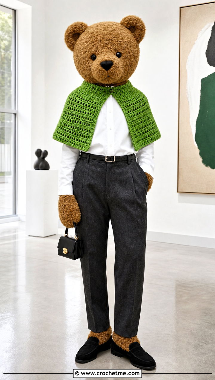 Crochet Capelet With Tailored Trousers - 35 crochet jellycat clothes and outfit ideas