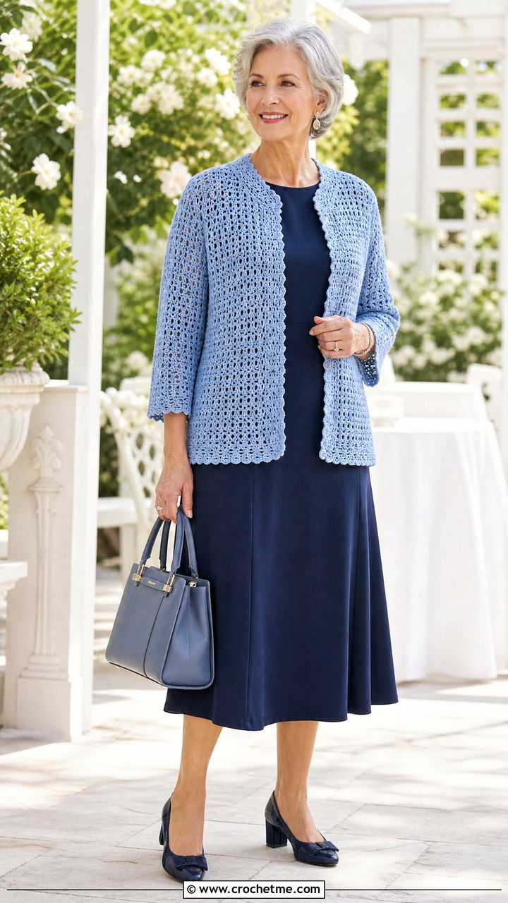 Crochet Cardigan With Midi Dress - 35 crochet clothes and outfit ideas