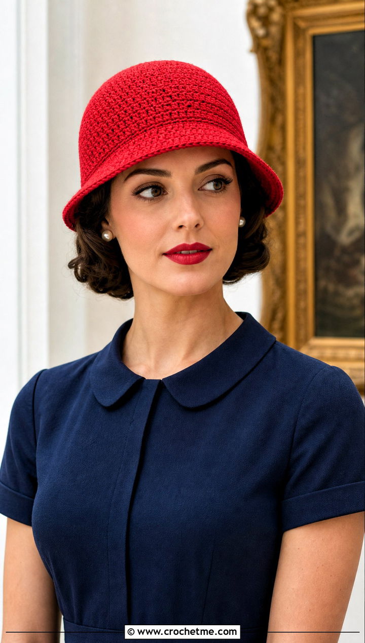 Crochet Cloche Hat With Midi Dress - 25 Quick Crochet Hats outfit ideas