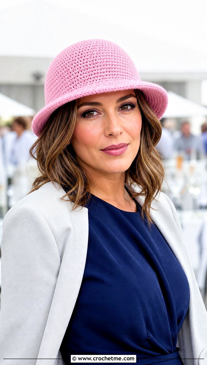 Crochet Cloche Hat With Midi Dress - 20 Cool Crochet Hat Ideas