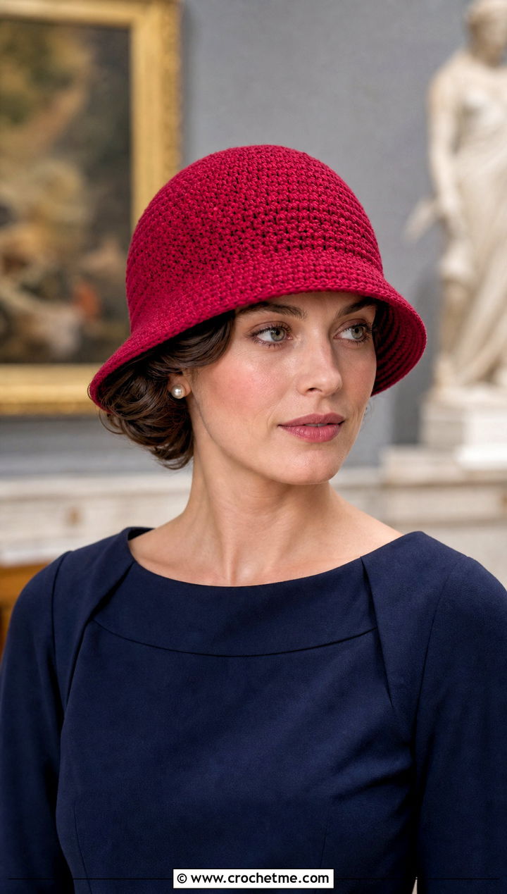 Crochet Cloche Hat With Midi Dress - 25 crochet hat for beginners outfit ideas