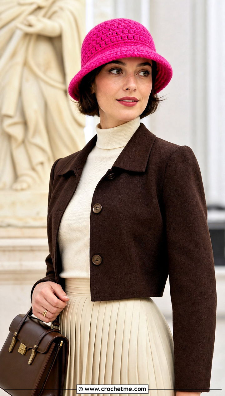 Crochet Cloche Hat With Midi Skirt - 25 Easy Crochet Hats For Beginners outfit ideas