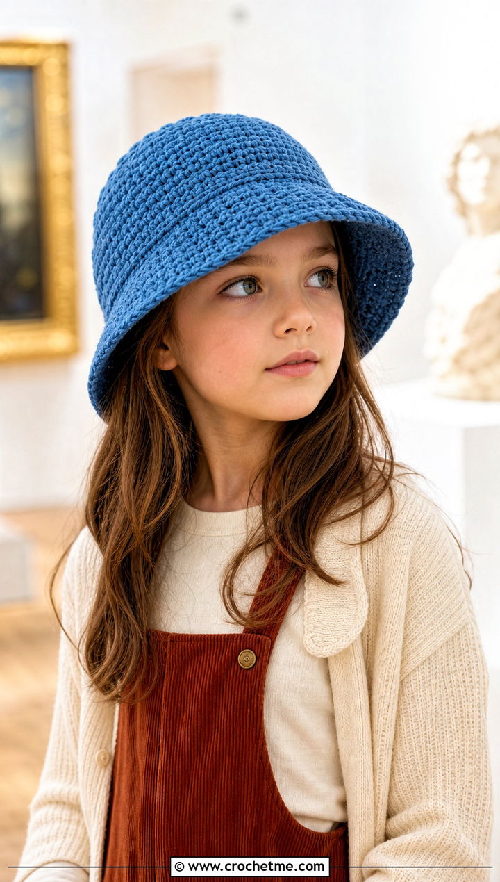 Crochet Cloche Hat With Pinafore Dress - 25 crochet childs hat outfit ideas