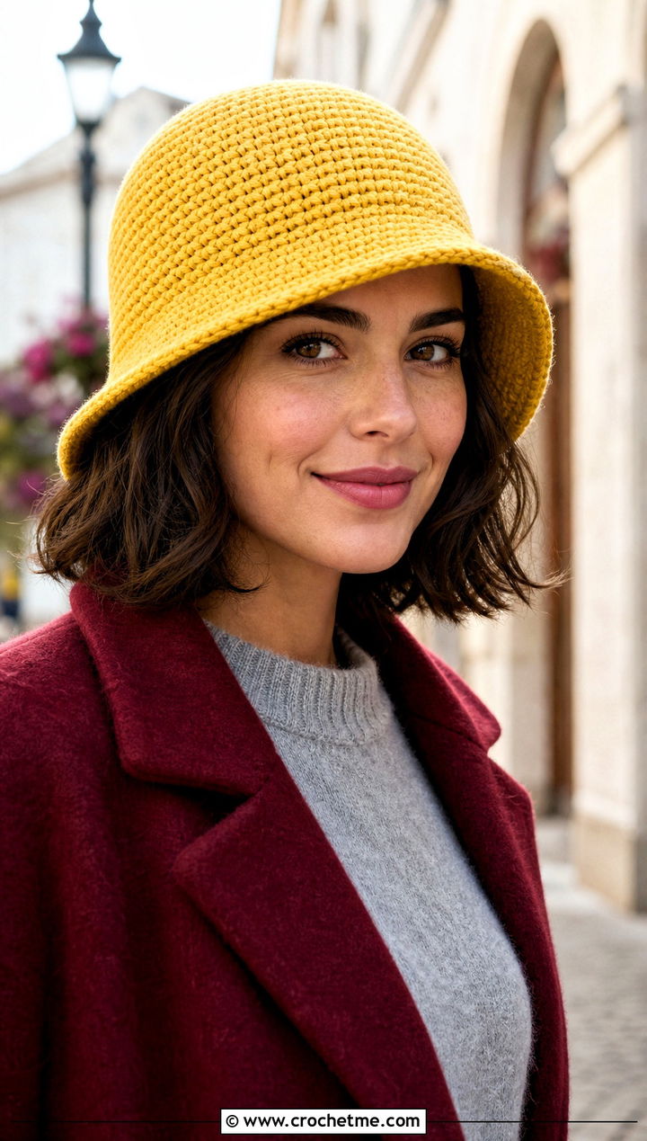 Crochet Cloche Hat With Sweater Dress - 25 one skein crochet hat outfit ideas