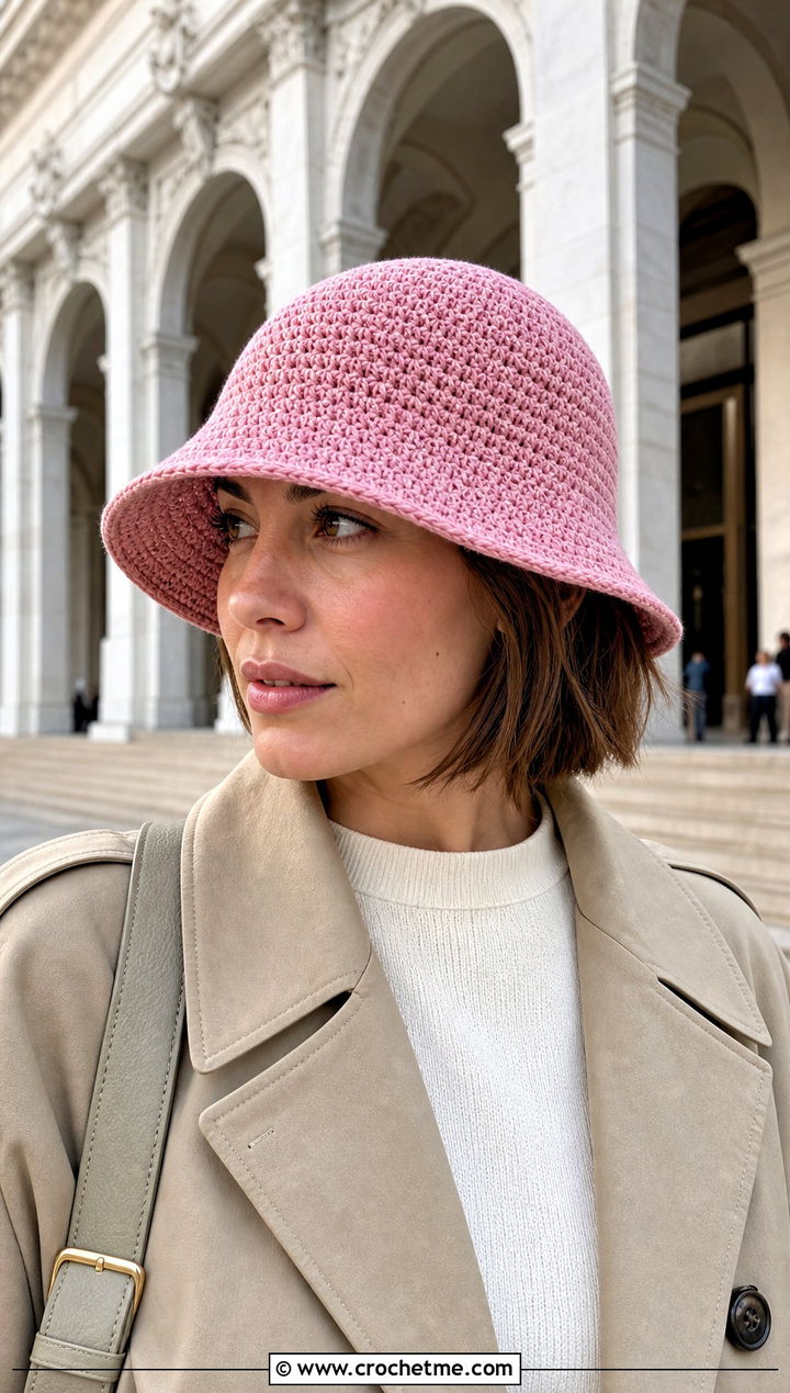 Crochet Cloche Hat With Trench Coat Outfit - 25 Unisex Crochet Hat outfit ideas