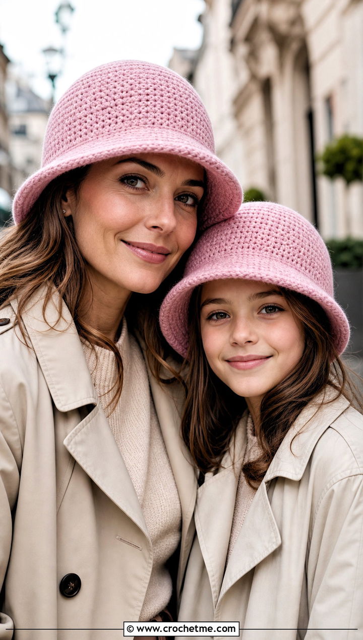 Crochet Cloche Hats With Trench Coats - 25 crochet mommy and me hats outfit ideas