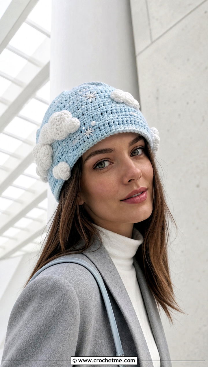 Crochet Cloud Amigurumi Hat With Minimalist Outfit - 30 crochet amigurumi hat outfit ideas