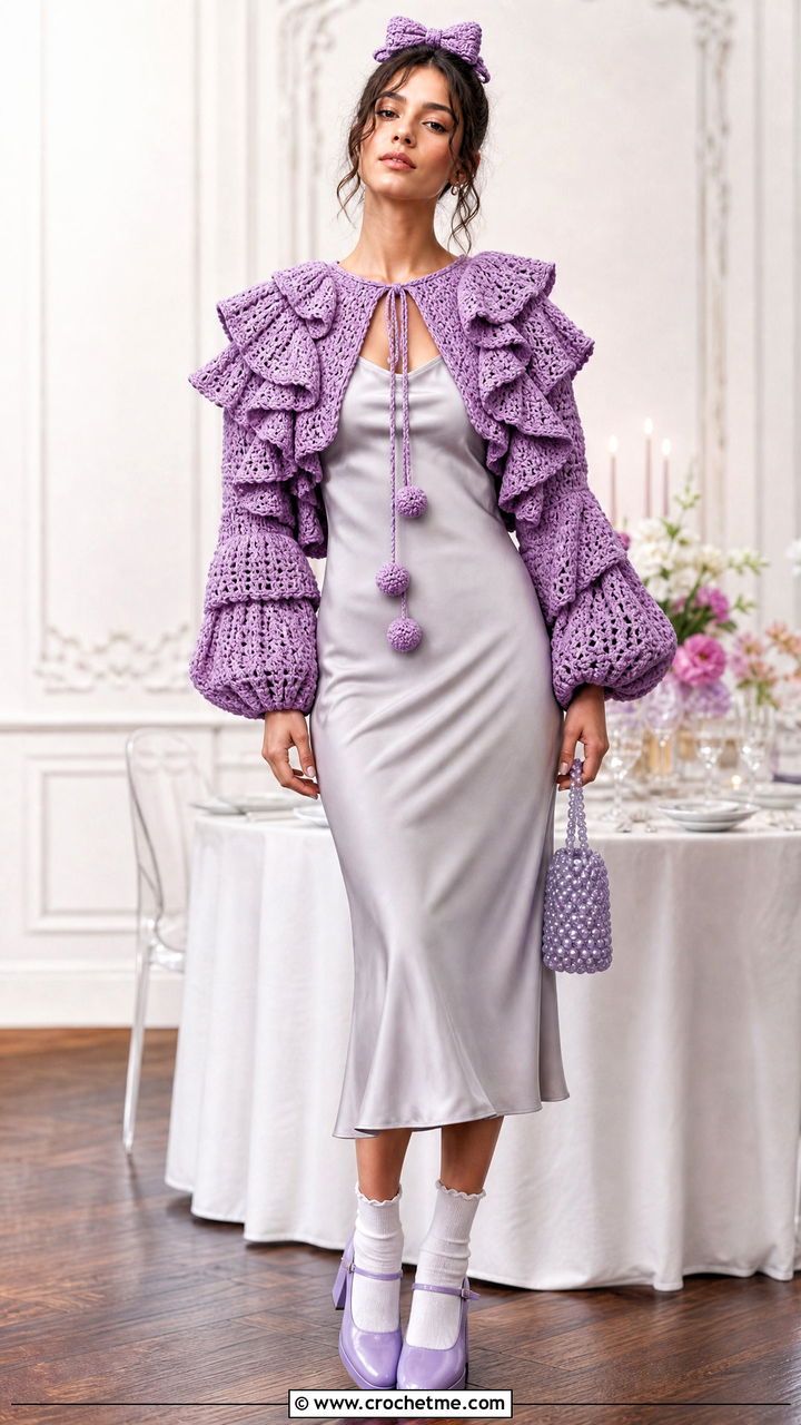 Crochet Clown Bolero Costume With Slip Dress - 35 crochet clown costume outfit ideas