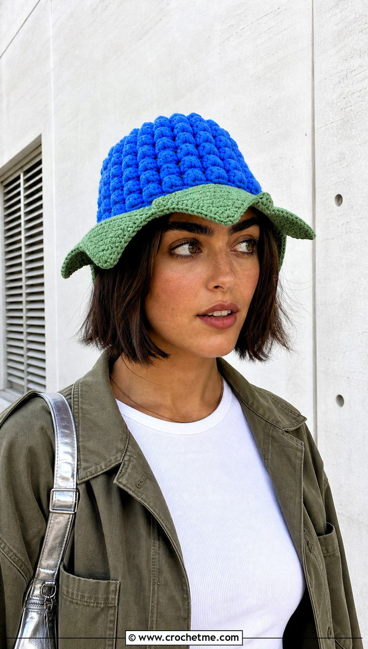 Crochet Corn Bucket Hat With Cargo Pants - 15 Crochet Corn Hat outfit ideas