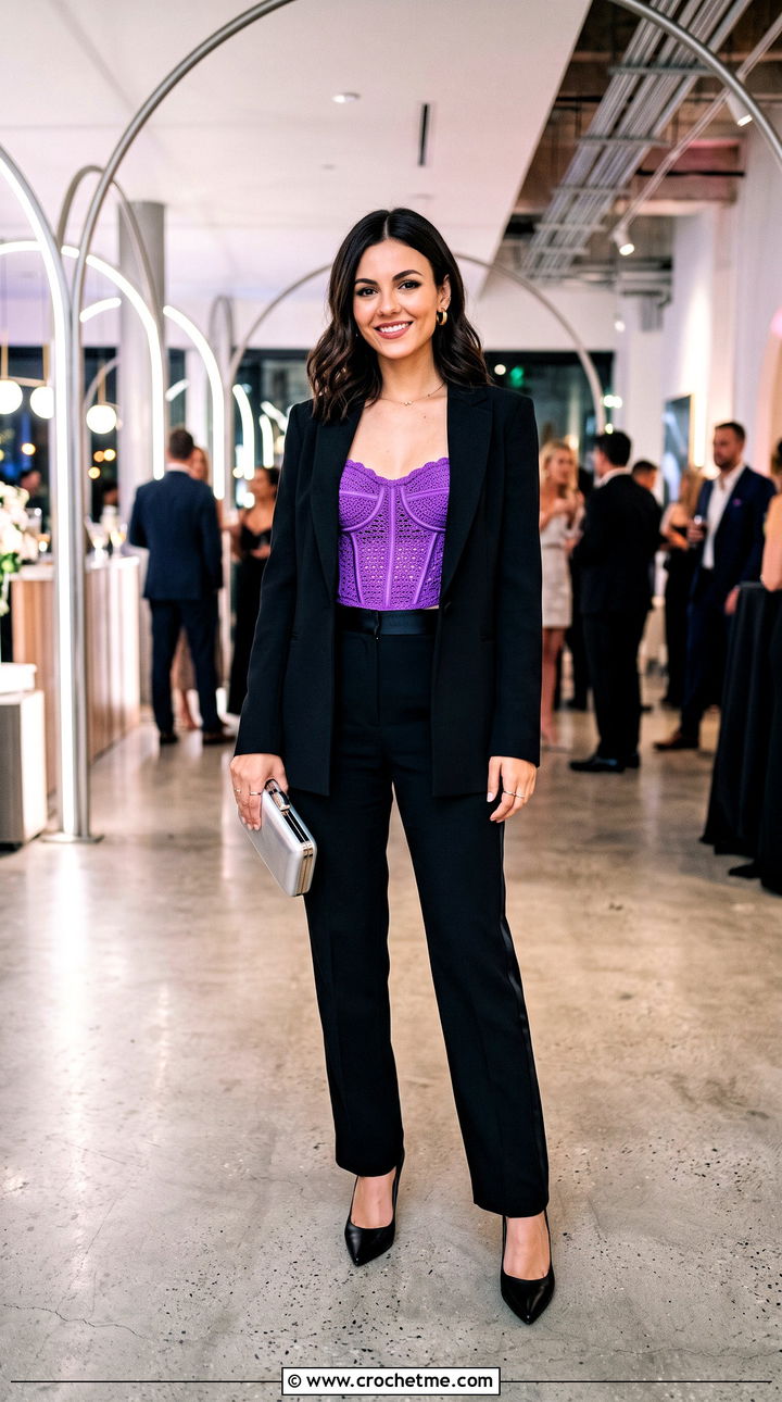 Crochet Corset Top With Trouser Suit - 35 crochet outfit ideas