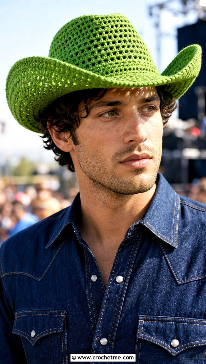 Crochet Cowboy Hat With Western Shirt - 30 male crochet hat outfit ideas