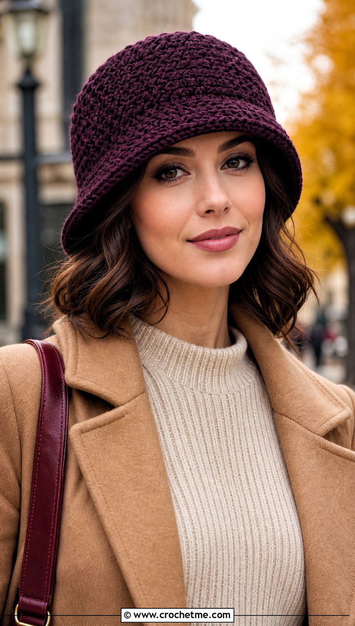 Crochet Crowd Cloche Hat With Sweater Dress And Tall Boots - 15 Crochet Crowd Hat outfit ideas