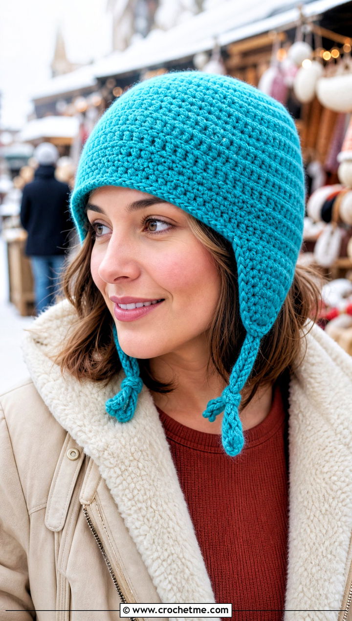 Crochet Crowd Earflap Hat With Shearling Jacket And Corduroy Pants - 15 Crochet Crowd Hat outfit ideas