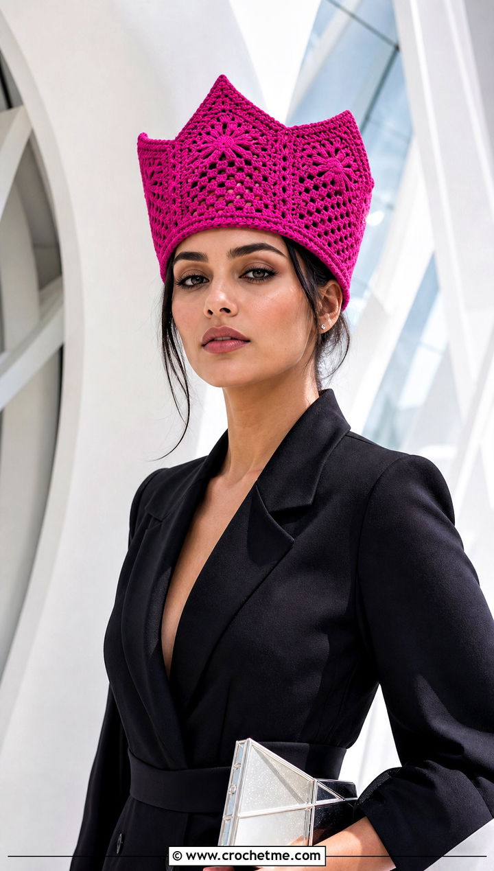 Crochet Crown Hat With Blazer Dress And Boots - 35 women crochet hat outfit ideas