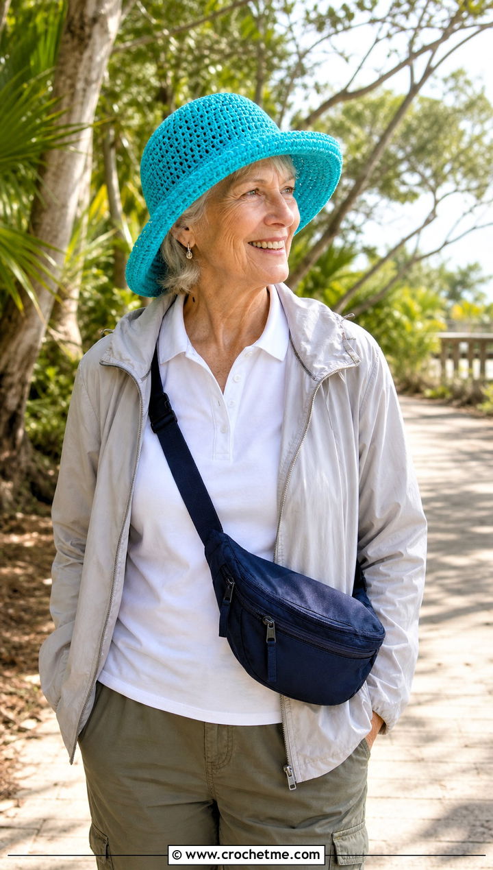 Crochet Crusher Hat With Cargo Pants - 25 Crochet Hat For Grandma outfit ideas