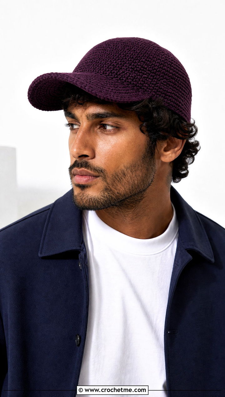 Crochet Dad Cap With Minimal Outfit - 30 men crochet hat outfit ideas