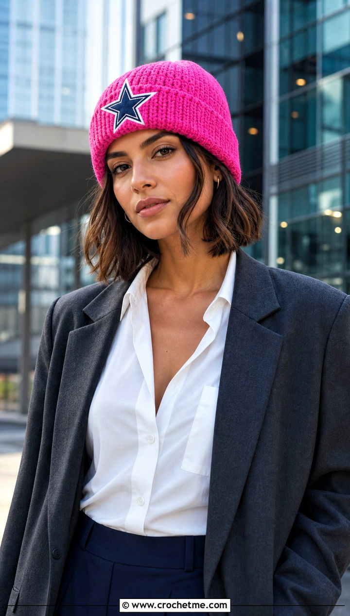 Crochet Dallas Cowboys Fisherman Beanie With Blazer And Trousers - 25 Crochet Dallas Cowboys Hat outfit ideas