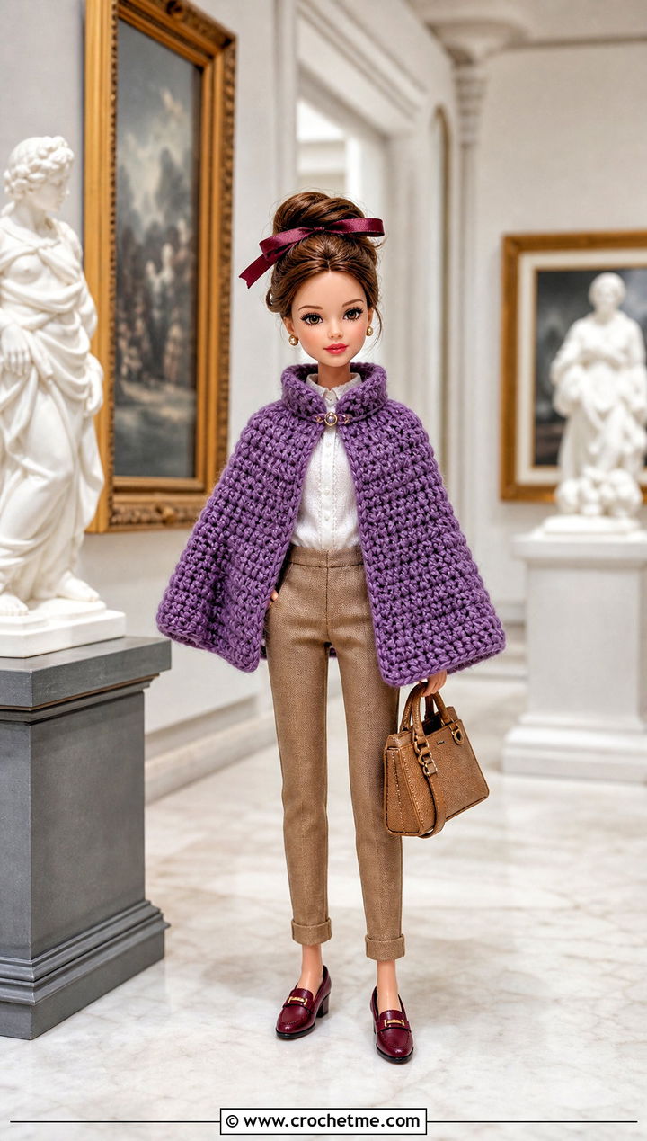 Crochet Doll Cape With Blouse And Trousers - 25 Crochet Mini Doll Clothes and outfit ideas