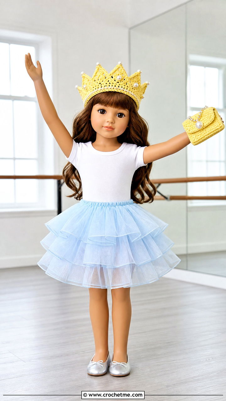 Crochet Doll Crown Hat With Tulle Skirt - 35 crochet doll hats outfit ideas