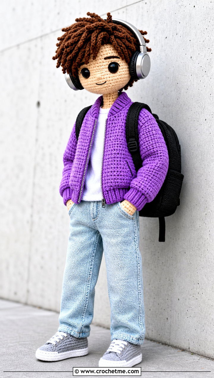 Crochet Doll With Bomber Jacket And Jeans - 25 crochet doll and clothes and outfit ideas