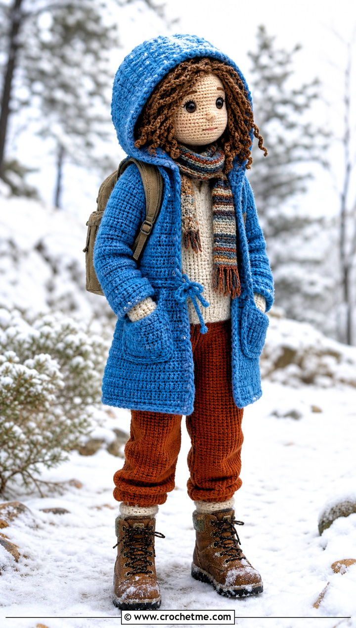 Crochet Doll With Parka And Corduroy Pants - 25 crochet doll and clothes and outfit ideas