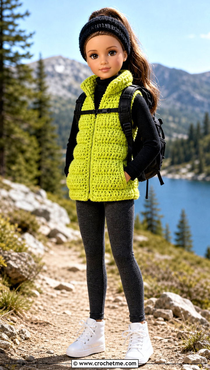 Crochet Doll With Puffer Vest And Leggings - 25 crochet doll and clothes and outfit ideas