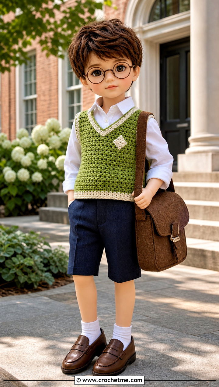 Crochet Doll With Sweater Vest And Shorts - 25 crochet doll and clothes and outfit ideas