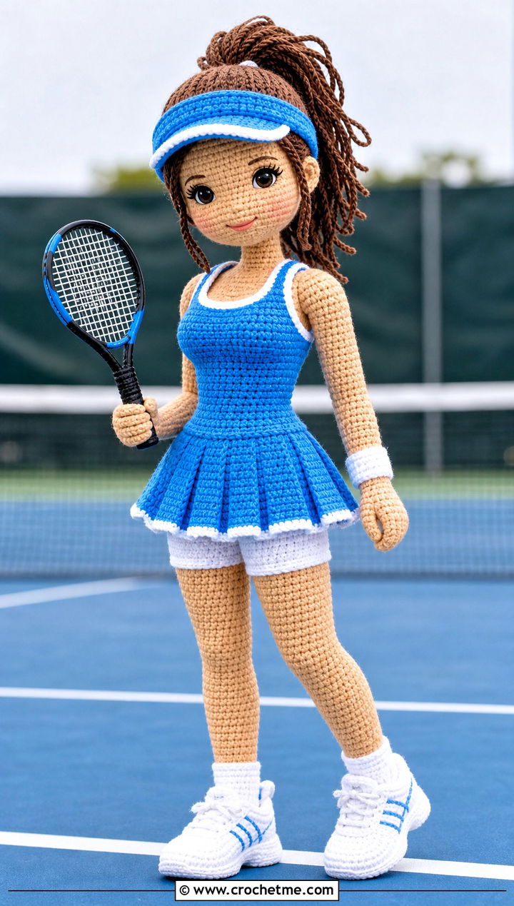 Crochet Doll With Tennis Dress And Visor - 25 crochet doll and clothes and outfit ideas
